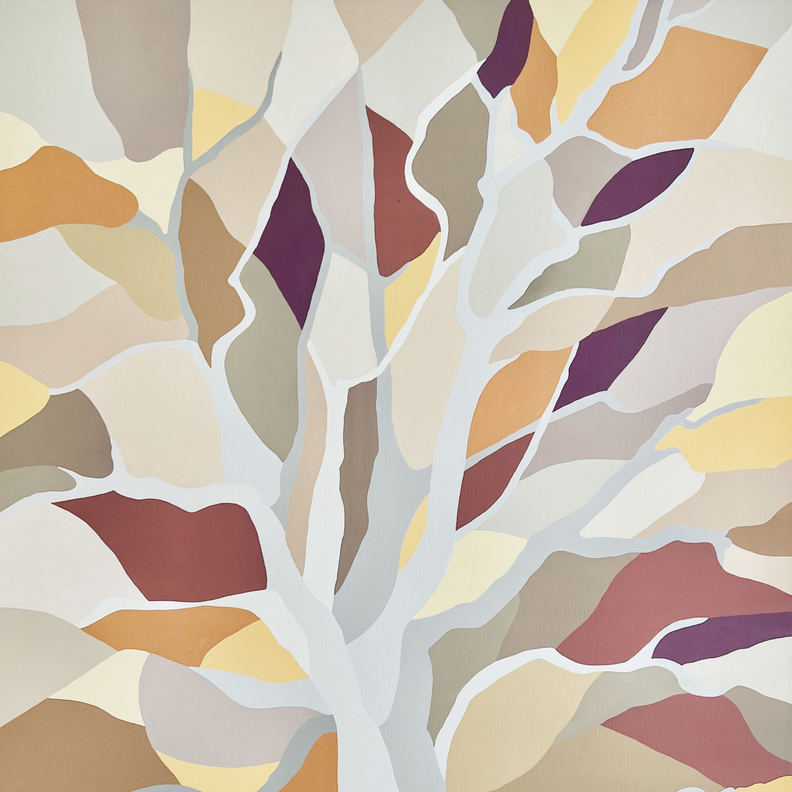 Tableau peinture acrylique Françoise Vetterli Charbaut arbre nature