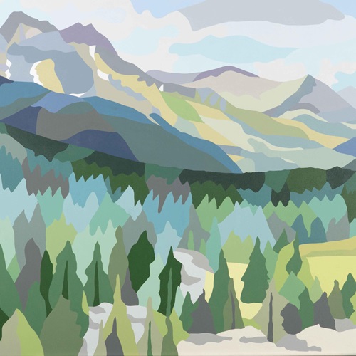 Peinture-Fr.-Vetterli Tableau peinture acrylique montagne